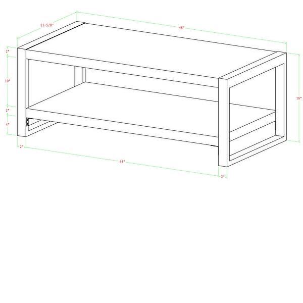 Middlebrook Hamilton 48inch Charcoal Urban Blend Coffee Table Bed